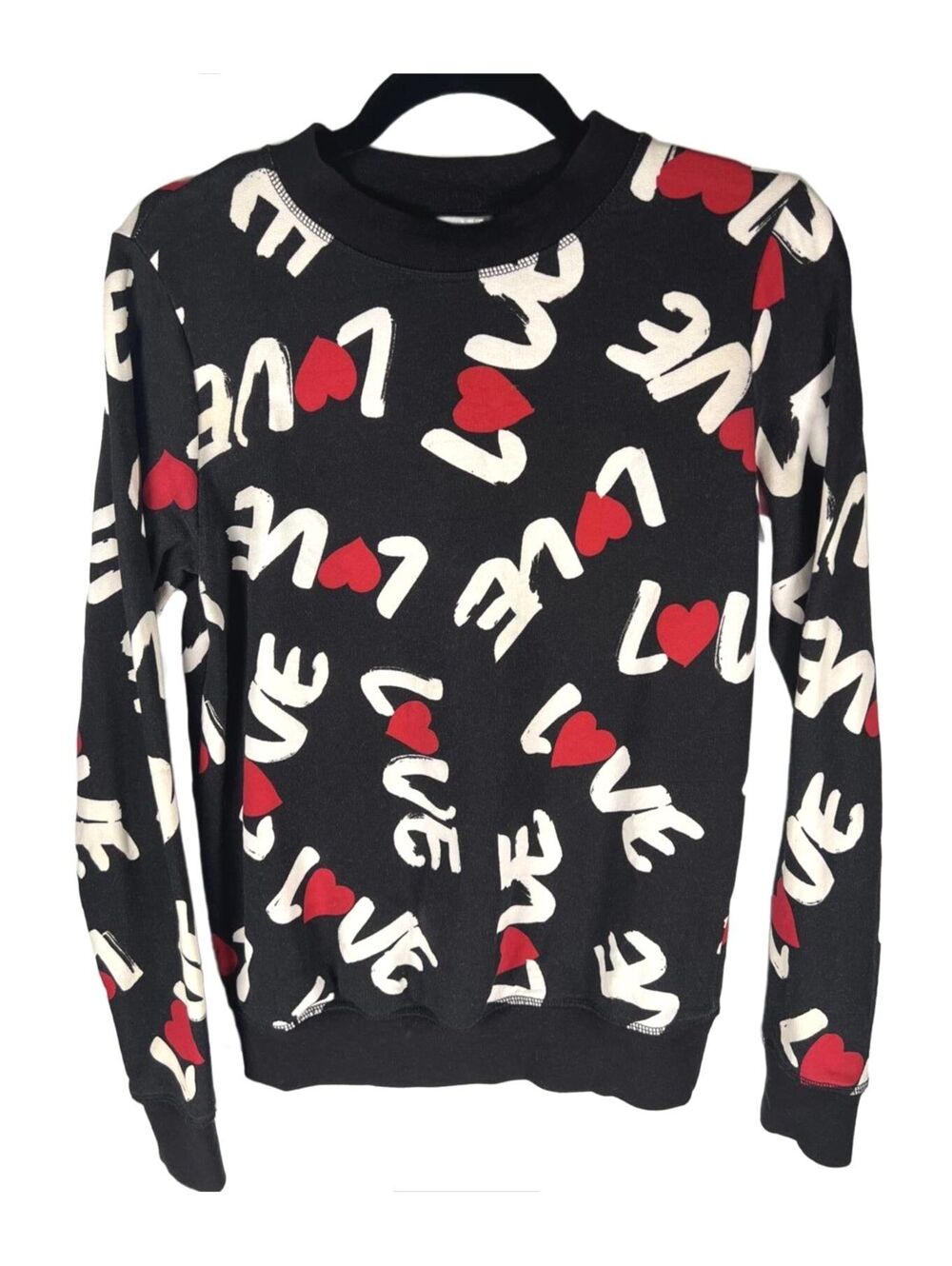 VTG Love Moschino Graffiti Heart Graffiti Print Sweatshirt Y2K Streetwear 2